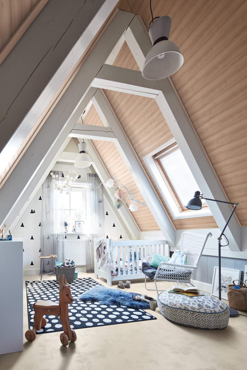 Bocado 250 Ambiente Buche pure - Dachzimmer mit Bocado-Decke