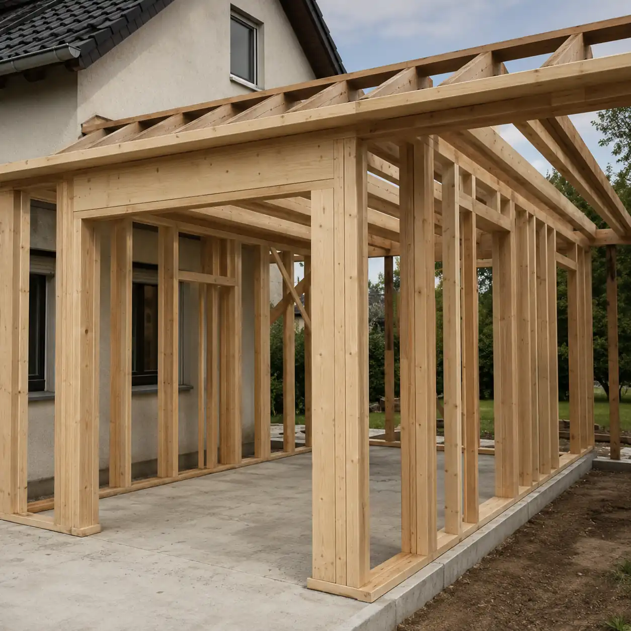 Aufstockung Rohbau mit KVH