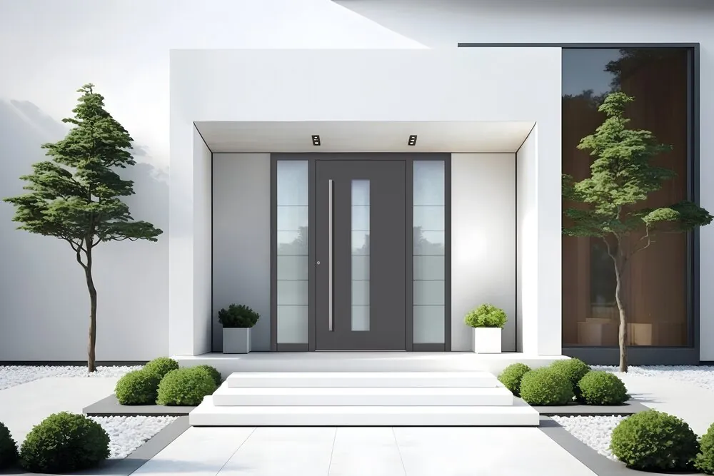 Groke Aluminium-Haustür im Wohnhaus