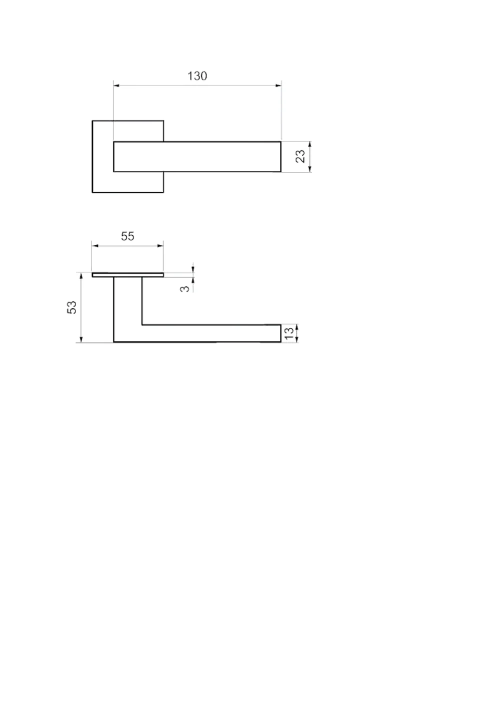 Abano Flat Square Technische Skizze