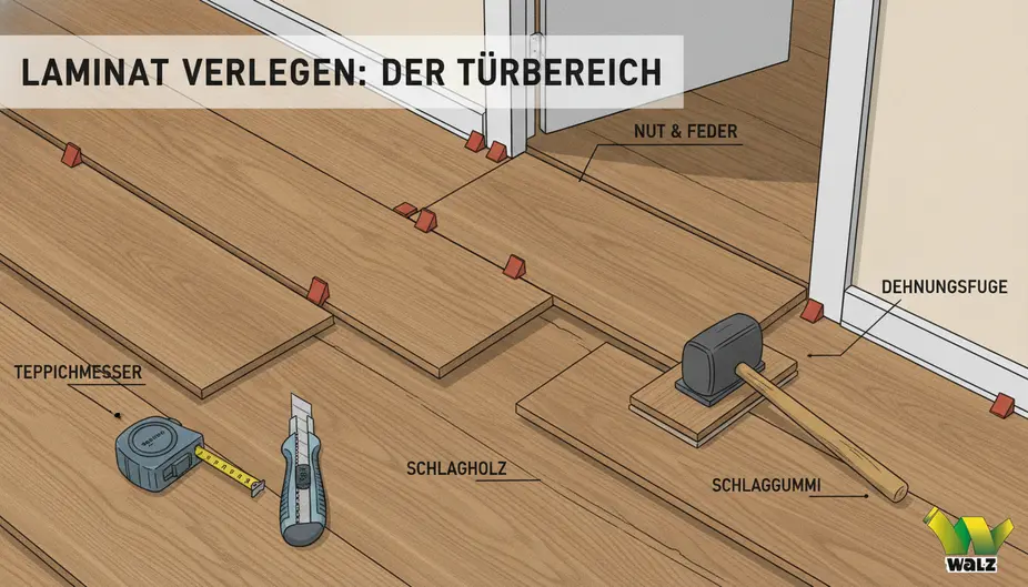 Laminatpakete liegen waagerecht in einem Wohnraum und akklimatisieren vor der Verlegung