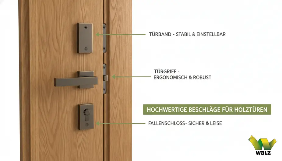 Moderne Innentür mit verdeckten Bändern in geschlossener Position