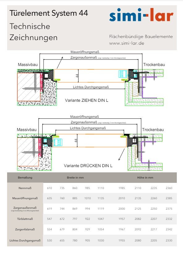 Technische Zeichnung Simi-lar 44