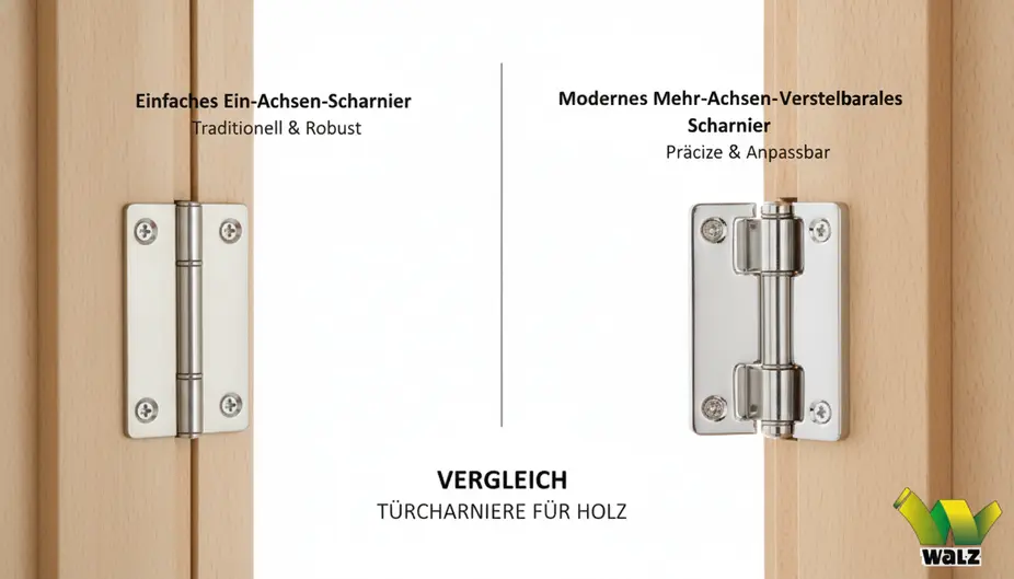 Schematischer Vergleich zwischen einachsigem Band und mehrachsigem, verdeckt liegendem Band