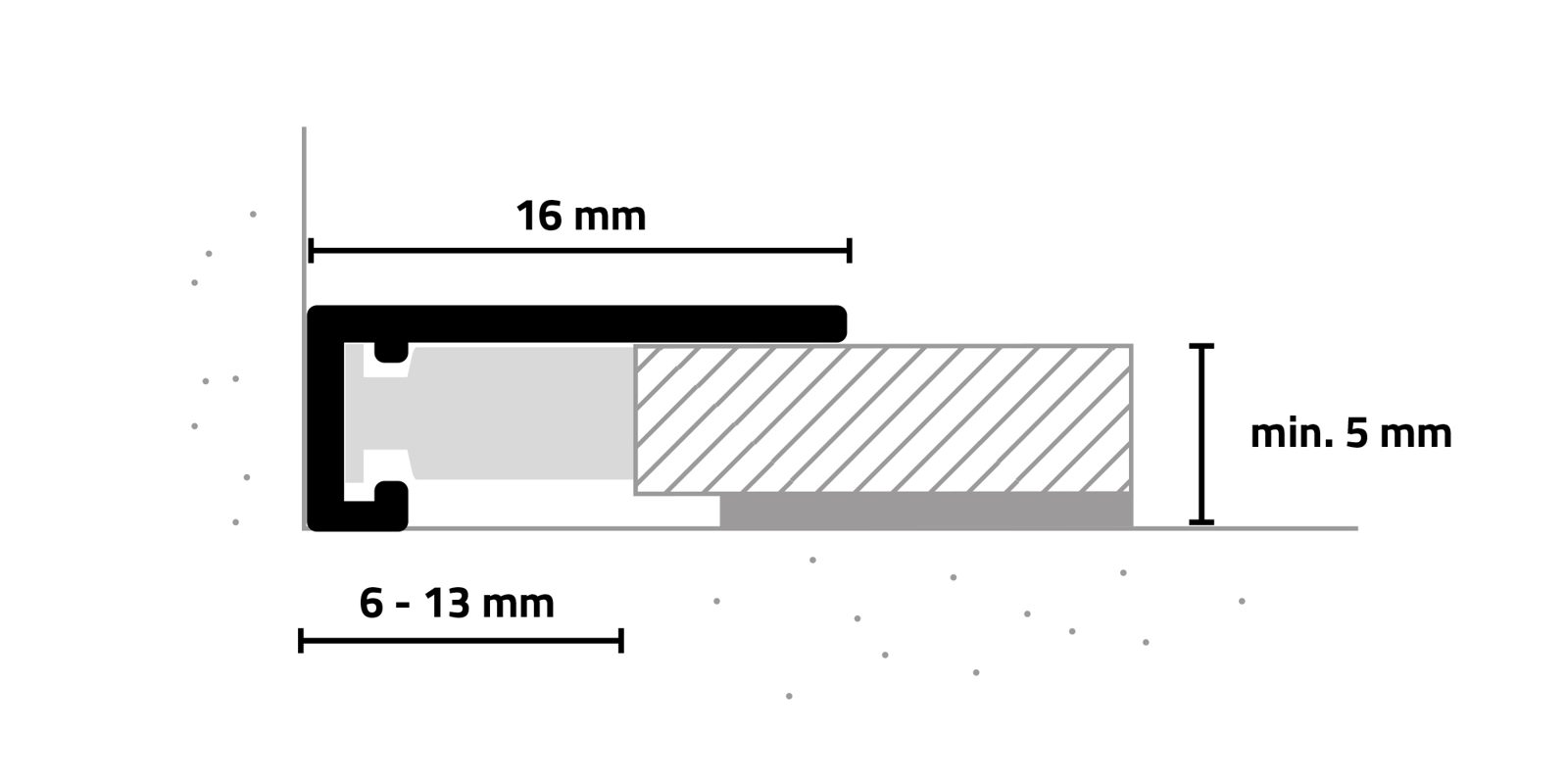 Schnittzeichnung minileiste AL16X5