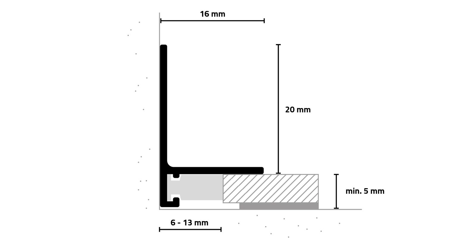 Schnittzeichnung minileiste SL16X5