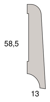 Technische Zeichnung [050511601300-L] Stark Dekor-Sockelleiste (Fußleiste) 60 x 13 mm, MDF-Kern, foliert (Buche TON 0 hell (Dekor))
