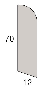 Technische Zeichnung [010115701200-L] Stark Massivholz-Sockelleiste (Fußleiste) 70 x 12 mm (Eiche lackiert)