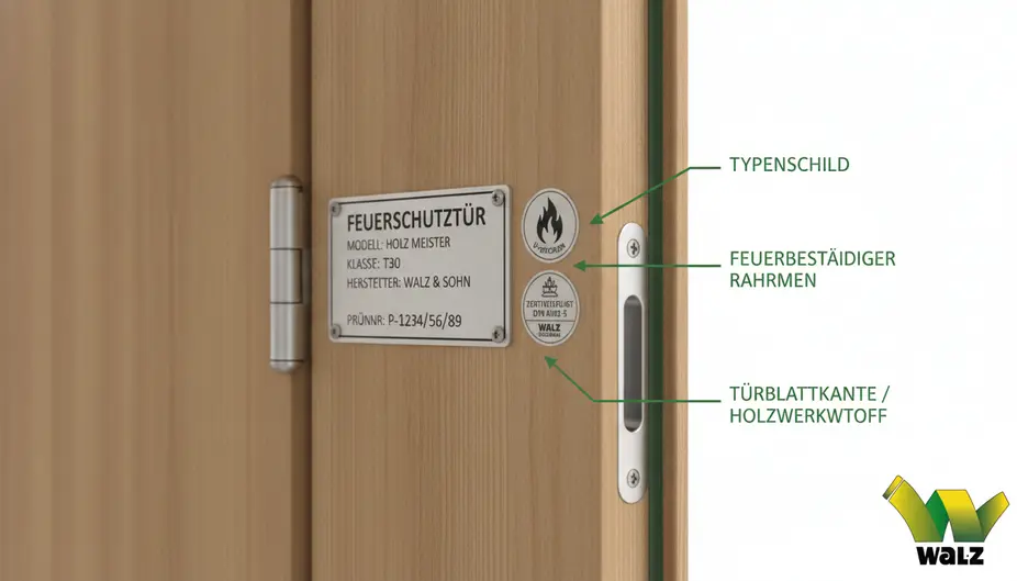 Schnittzeichnung einer Türzarge mit umlaufender Dichtung und Falz