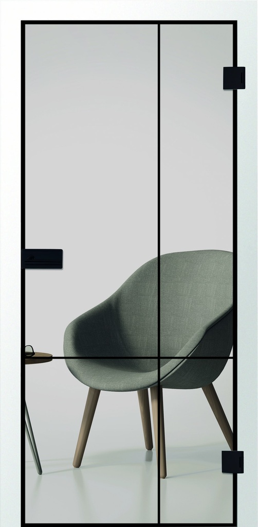 Erkelenz Glasschiebetür Cubus 7 Black Line Weißglas 810 x 2058 mm