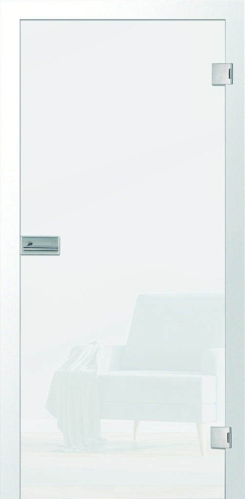 Erkelenz Glasschiebetür vollflächig matt 810 x 2058 mm Grünglas Bohrungen für Griffstange 400 mm