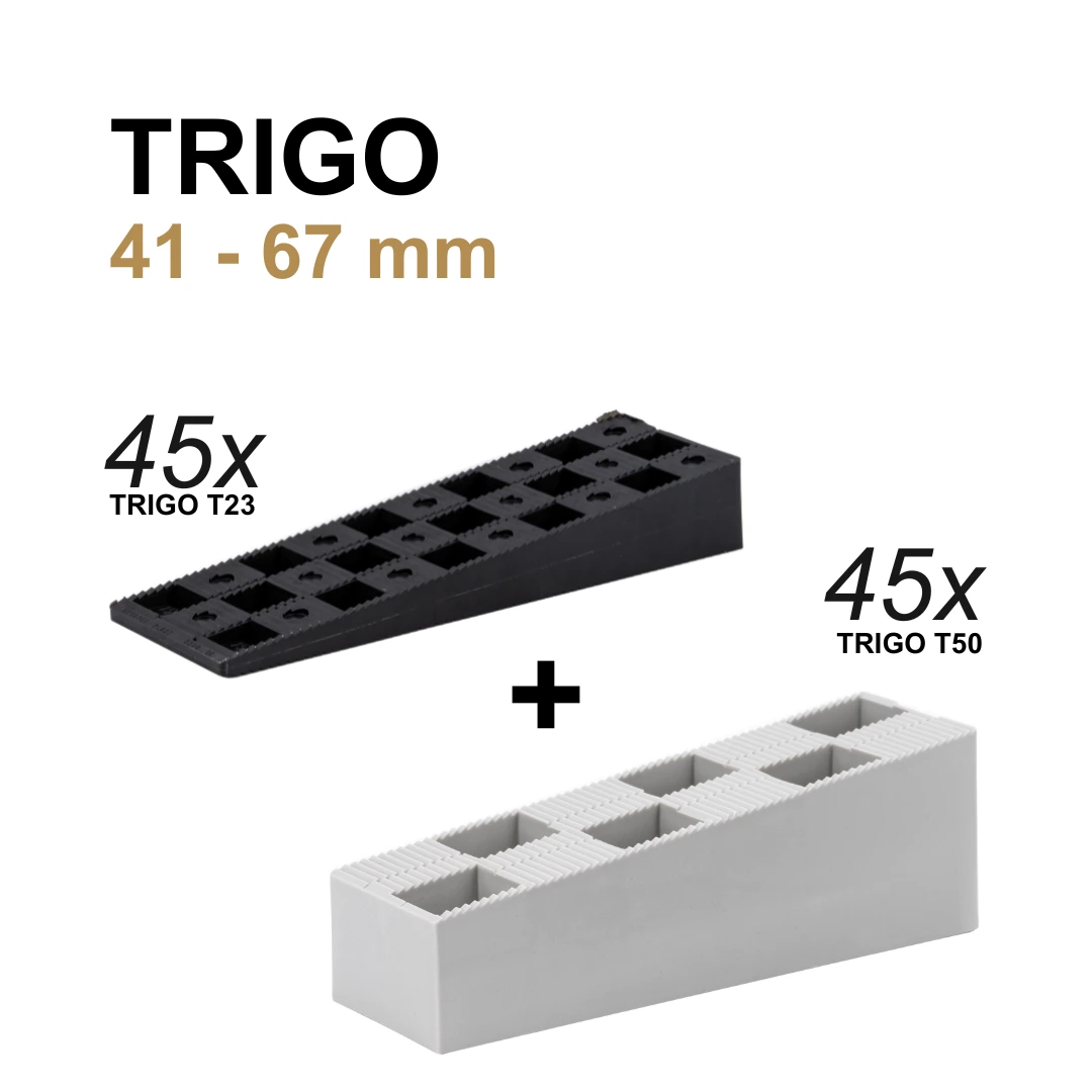 [034013001] TRIGO Justierkeile | Terrassen-Unterkonstruktions Höhenunterschiede von 14-67mm ausgleichen (41-67)