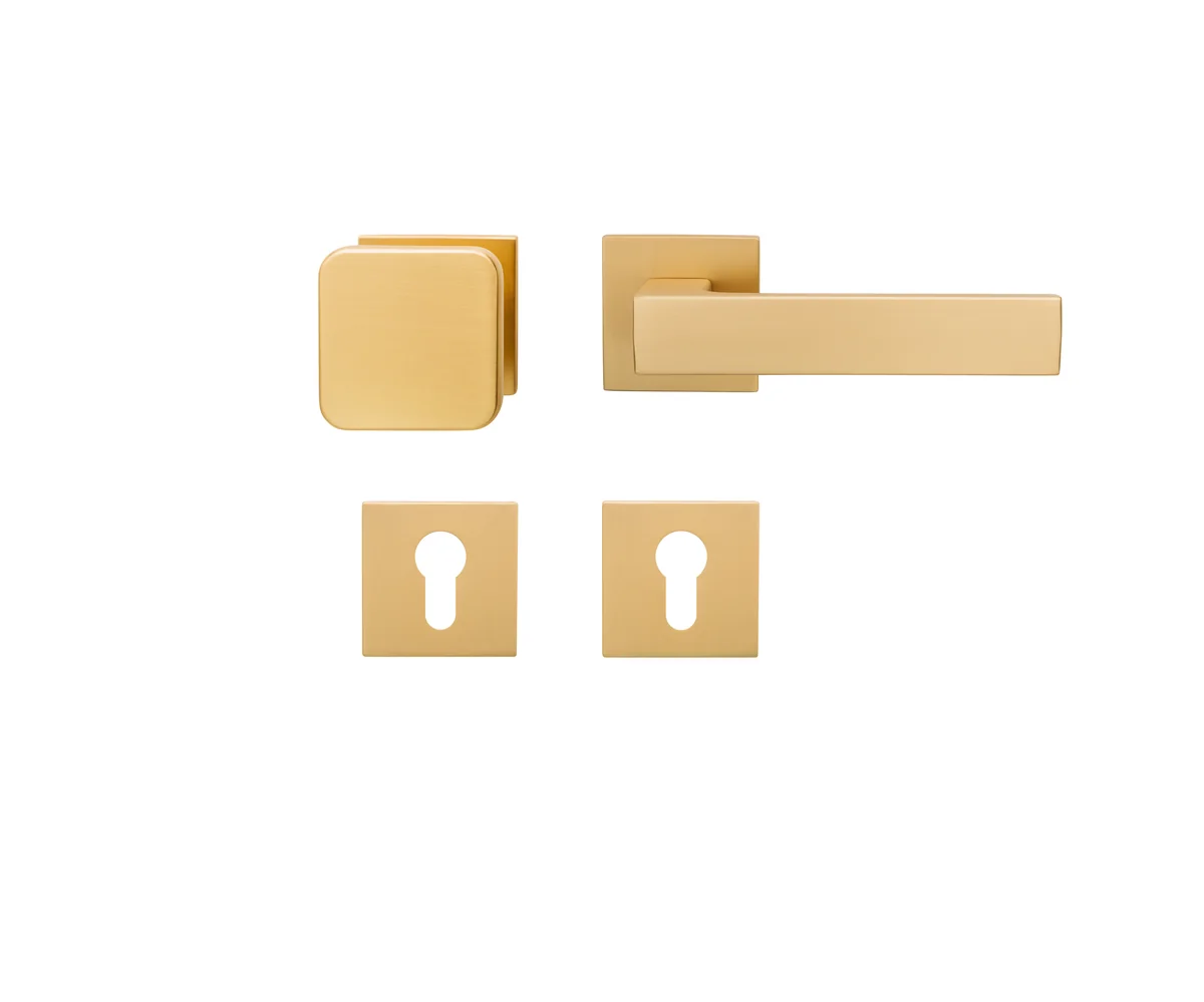 [DR1060WGR] Griffgarnitur "LUCCA SQUARE" (WGR, Gold matt)