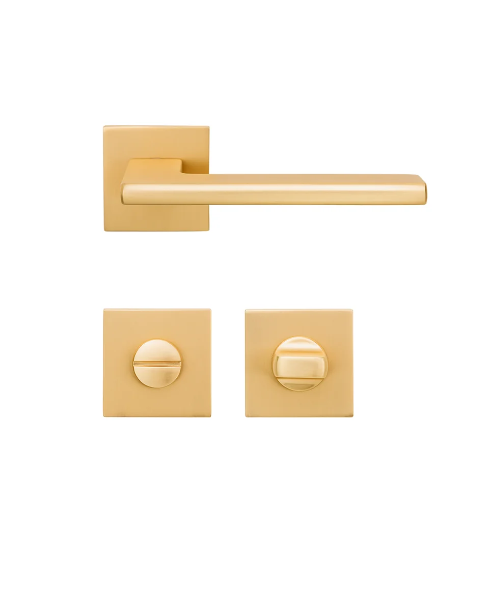 [DR1061WC] Griffgarnitur "LECCE SQUARE" (WC, Gold matt)
