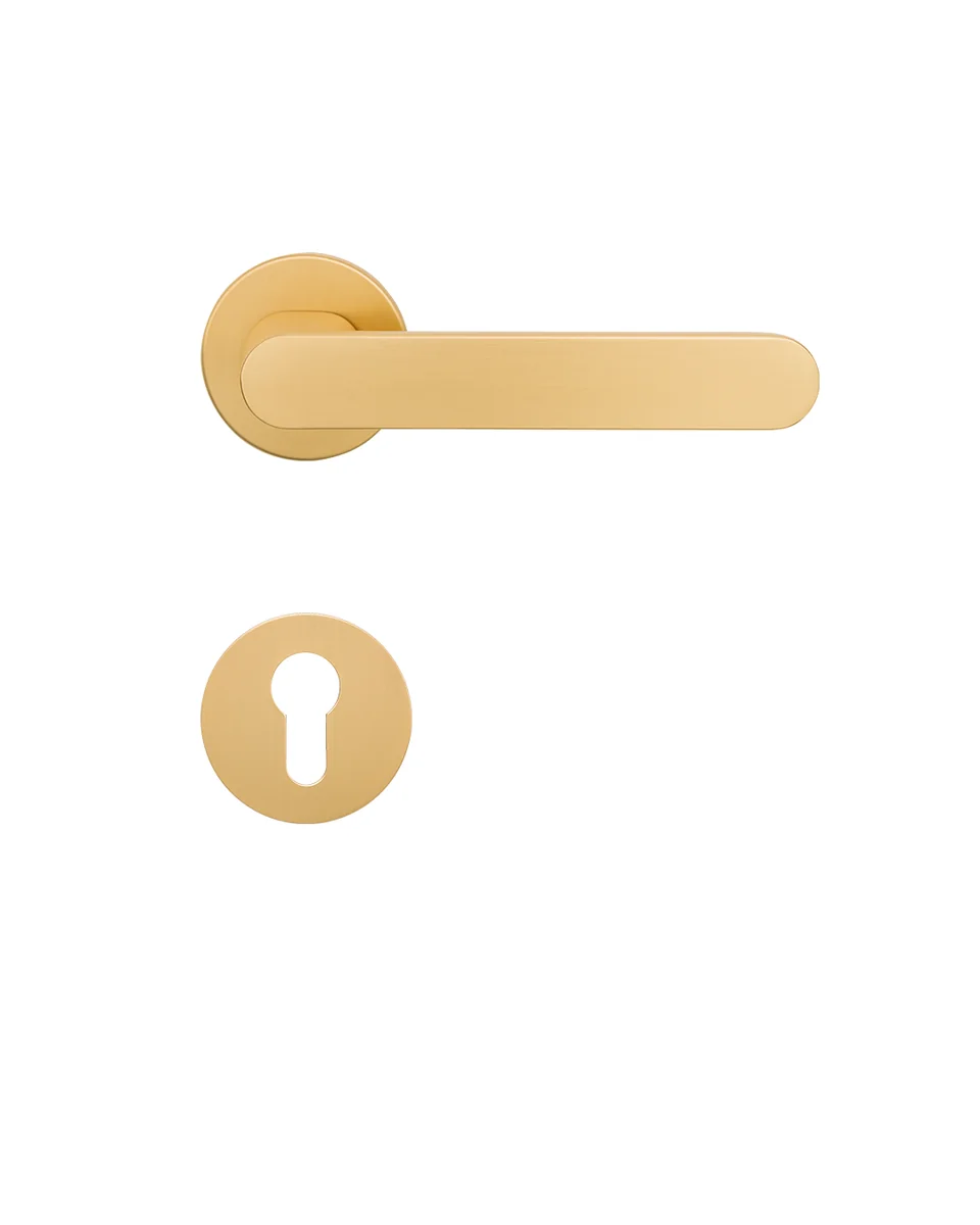 Griffgarnitur "Aversa"  - Schließart: Profilzylinder, Oberfläche: Gold matt