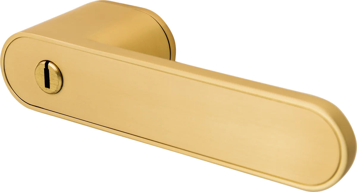 Griffgarnitur "Minimo R"  - Schließart: Sperrzylinder, Oberfläche: Gold matt