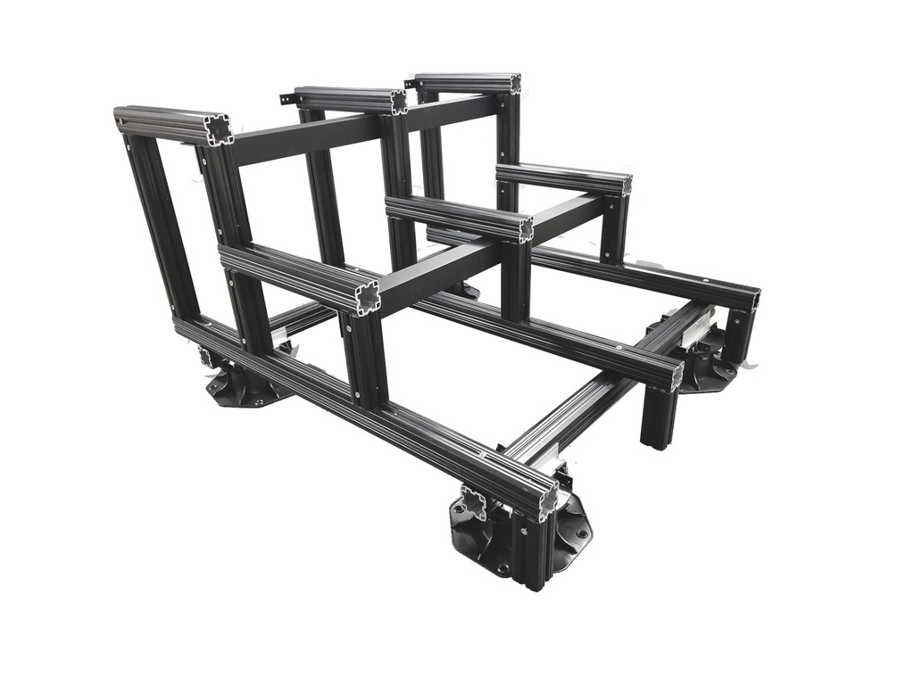 VARIO Terrassen Systemtreppe Bausatz - Karle und Rubner | 2 oder 3 stufig vormontiert | Dielen- oder Plattenbelag - 3-stufig, Dielen