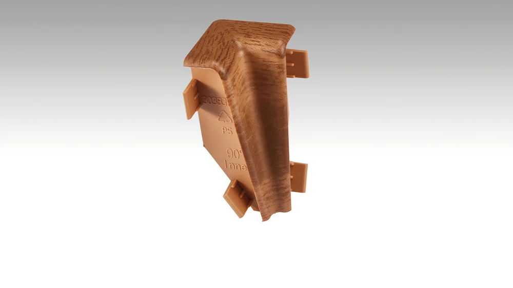 Innenecke Profil 3PK Weiß 20001 - Dekor: Nussbaum hell 02017