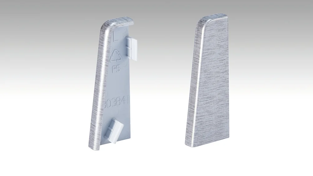 Endkappen Profil 3PK Weiß 20001  - Dekor: Edelstahl 02002