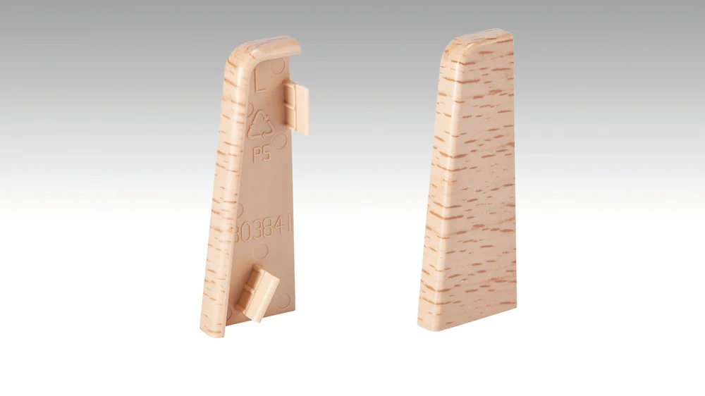 Endkappen Profil 3PK Weiß 20001  - Dekor: Buche 02011