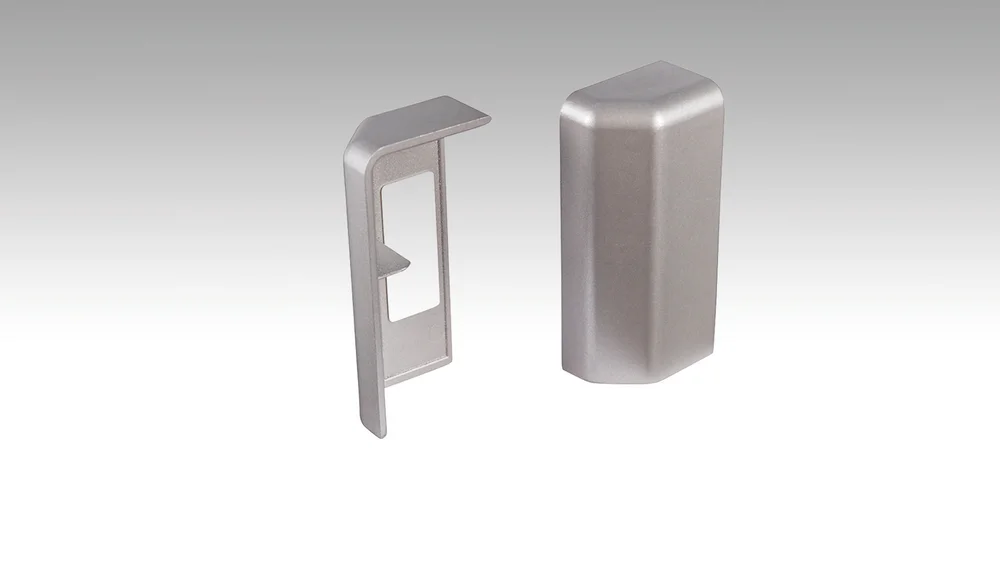 Endkappe Profil 15MK | 15 F MK | 20PK | 20 PK Aqua - Dekor: Edelstahl 02038