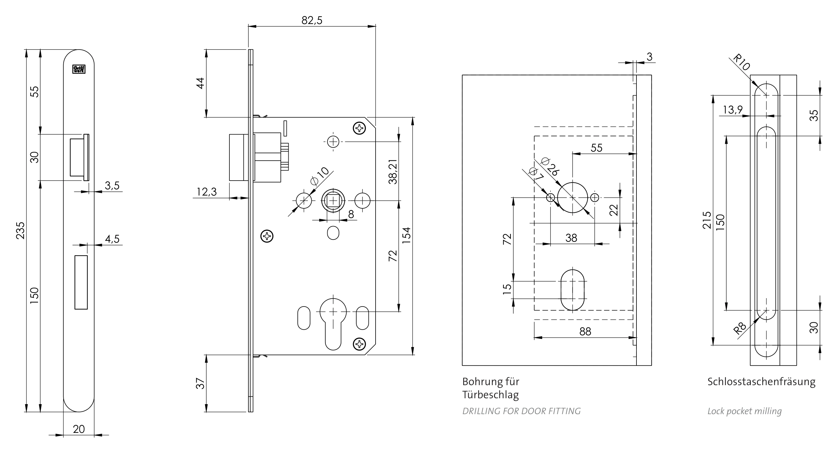 Technische Zeichnung [302070138] Griffwerk Uvero 302 Graphitschwarz (Links, WC)