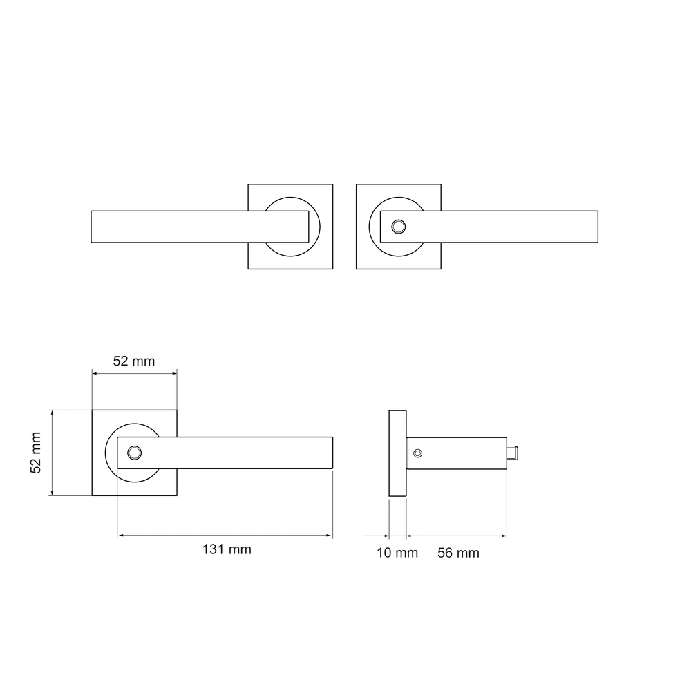 Technische Zeichnung [ER46Q BCL 89] Karcher Drückergarnitur "Seattle" ER46Q (Titan Grau, KD Basic Privacy links)