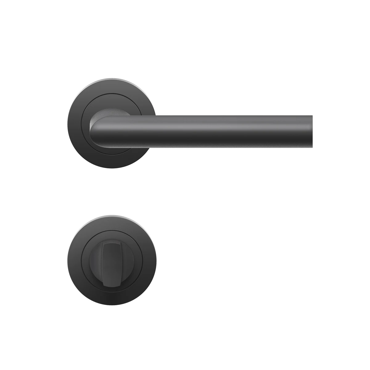 Karcher Drückergarnitur "Verona" ER37 - Oberfläche: Kosmos Schwarz, Verriegelung: Bad/WC