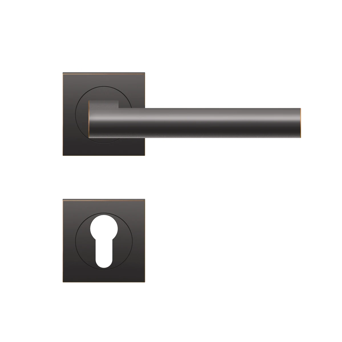 [ER45Q PZ0 81] Karcher Drückergarnitur "Madeira" ER45Q (Antik Bronzeoptik, Profilzylinder)