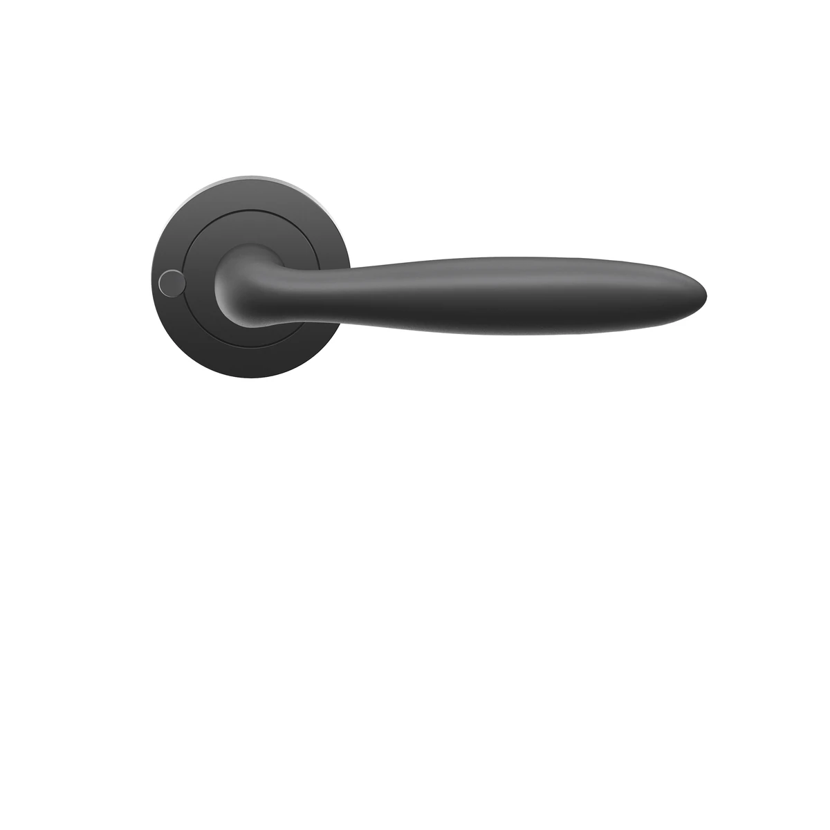Karcher Drückergarnitur "Korfu" ER24 - Oberfläche: Kosmos Schwarz, Verriegelung: KD Comfort Privacy