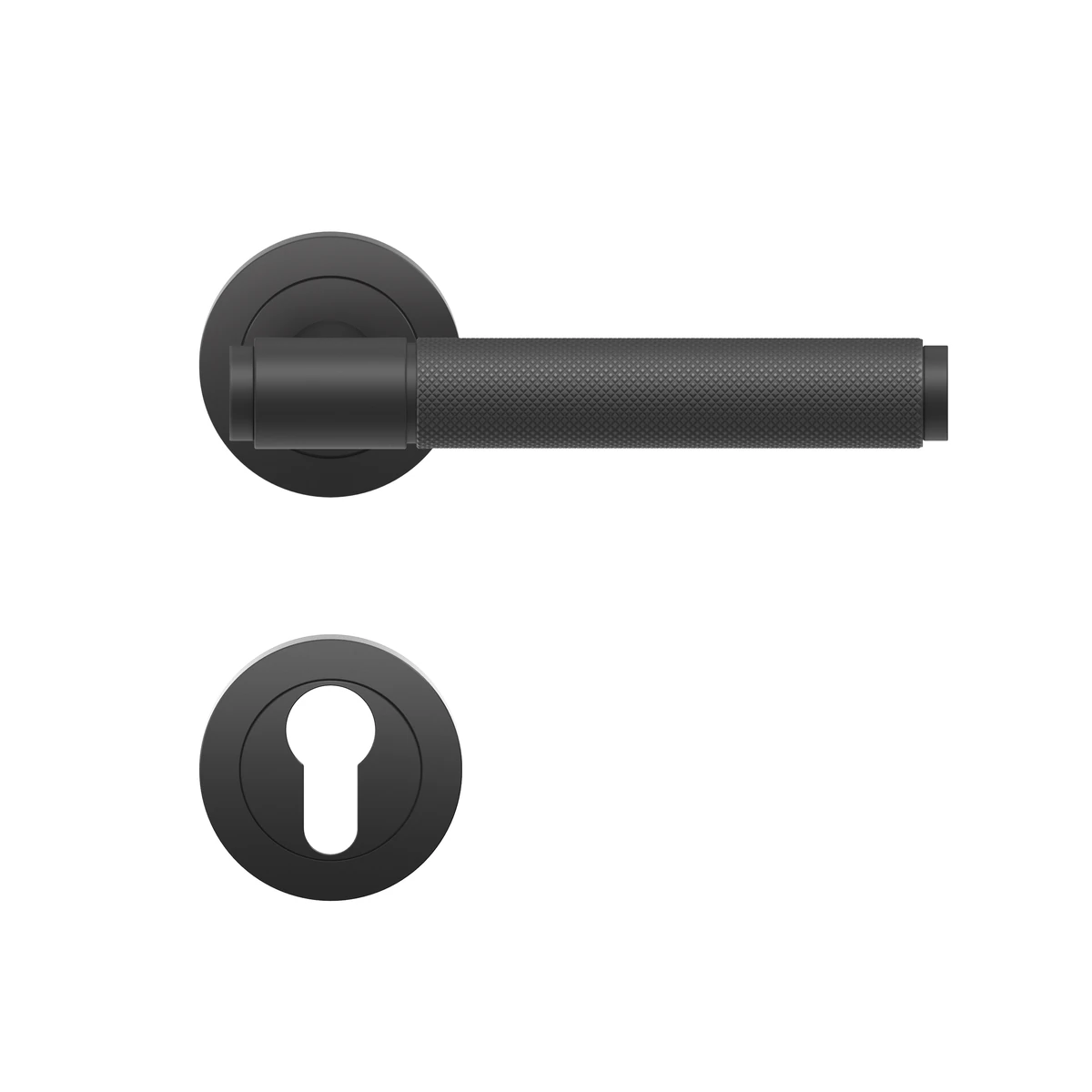 Karcher Drückergarnitur "Studio Select" ER90B - Oberfläche: Kosmos Schwarz, Verriegelung: Profilzylinder