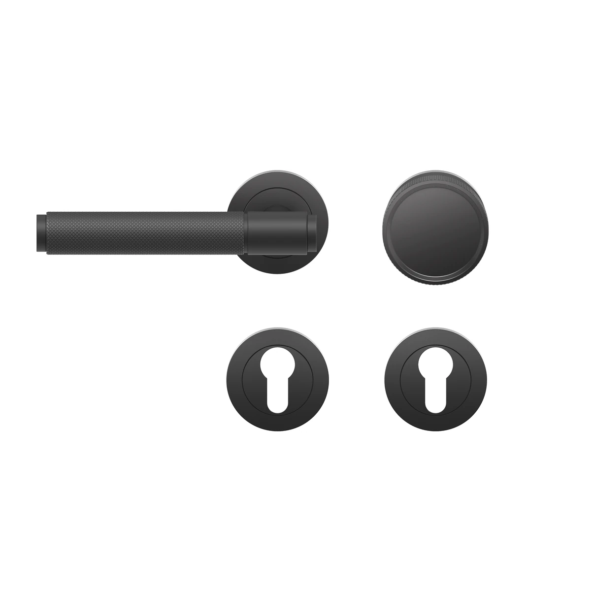 [ER90B WGL 83] Karcher Drückergarnitur "Studio Select" ER90B (Kosmos Schwarz, Wechselgarnitur links)