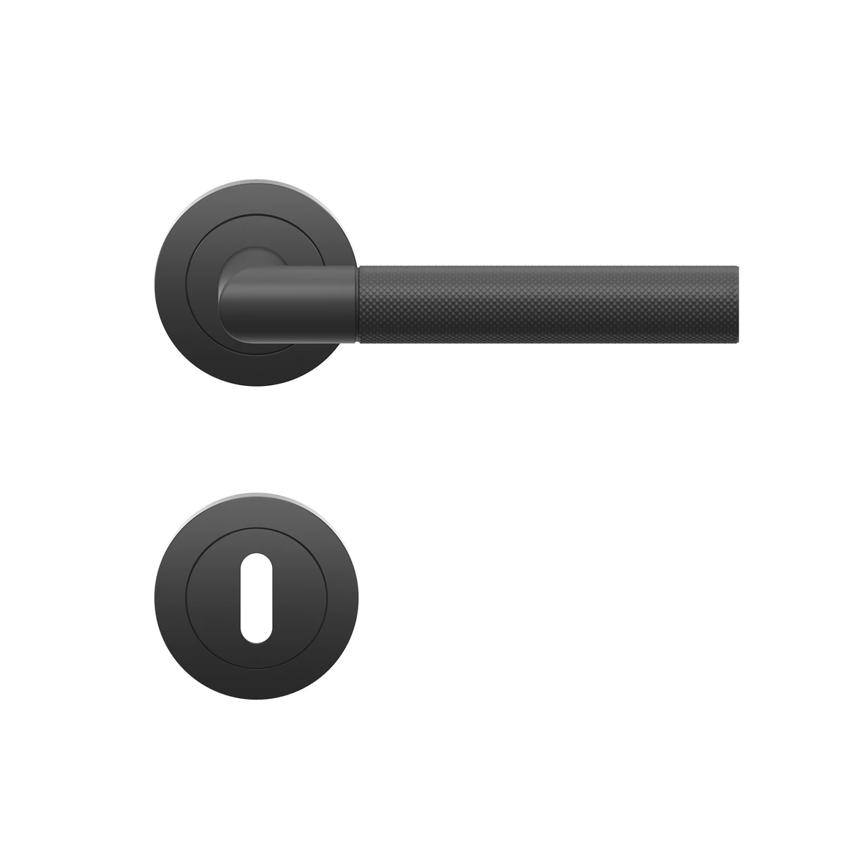 Karcher Drückergarnitur "Studio One" ER60 - Oberfläche: Kosmos Schwarz, Verriegelung: Buntbart