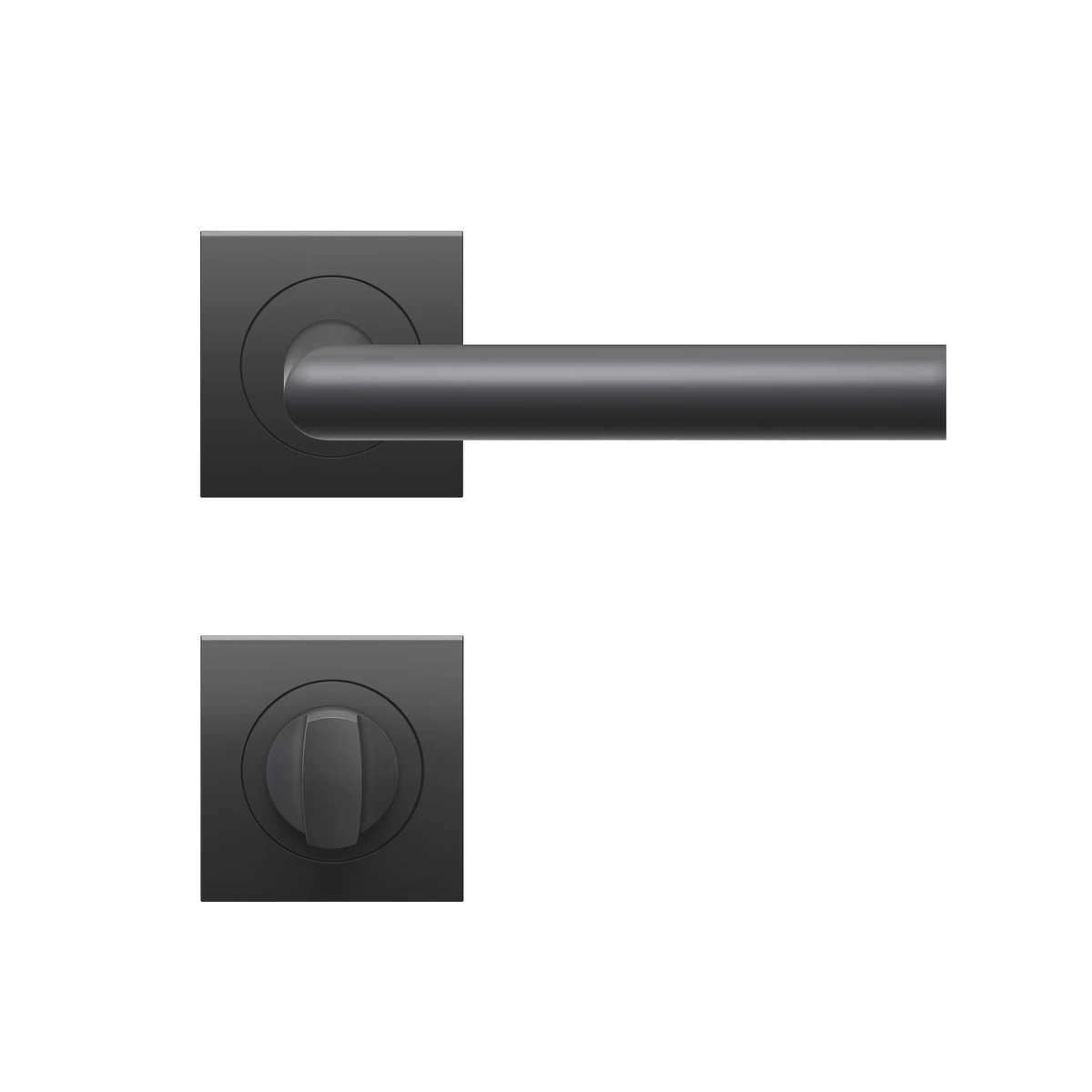 Karcher Drückergarnitur "Rhodos" ER28Q - Oberfläche: Kosmos Schwarz, Verriegelung: Bad/WC