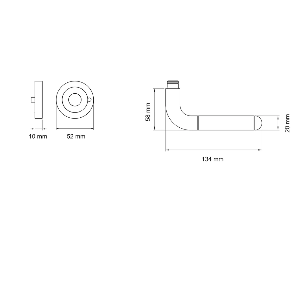 Technische Zeichnung [ER35 S9 71] Karcher Drückergarnitur "Lignano Steel" ER35 (Edelstahl matt, KD Comfort Privacy)