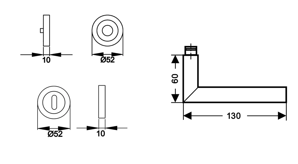 Technische Zeichnung [ER29 BB0 71] Karcher Drückergarnitur "Zypern" ER29 (Buntbart)