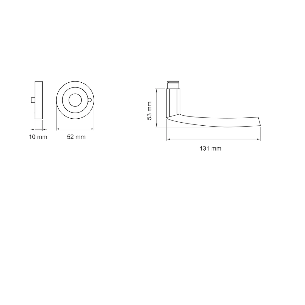 Technische Zeichnung [ER14 S9 71] Karcher Drückergarnitur "Island" ER14 (KD Comfort Privacy)