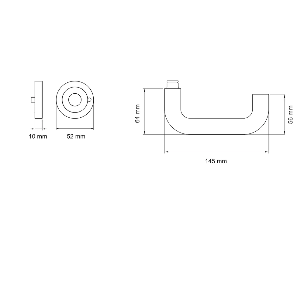 Technische Zeichnung [ER17 S9 71] Karcher Drückergarnitur "Kreta XL" ER17 (KD Comfort Privacy)