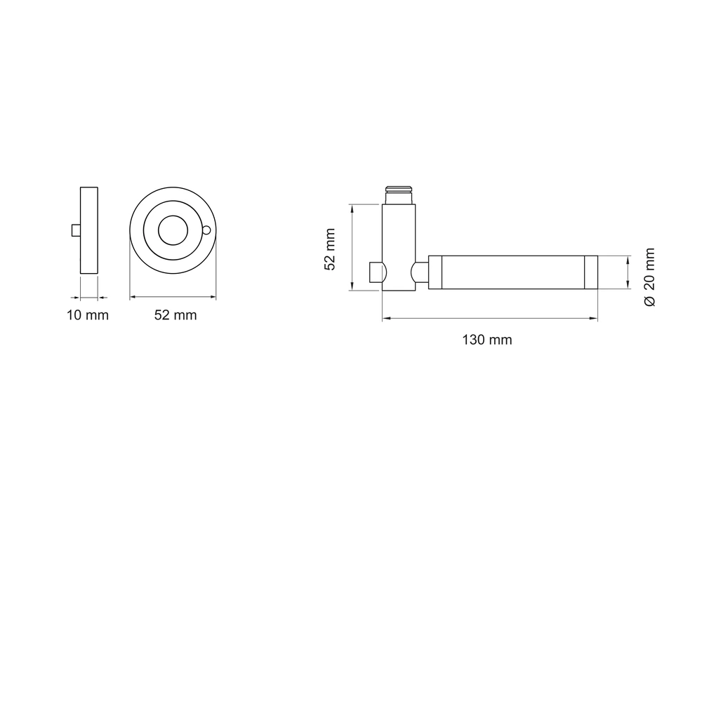 Technische Zeichnung [ER65 S9 73] Karcher Drückergarnitur "New York" ER65 (KD Comfort Privacy)