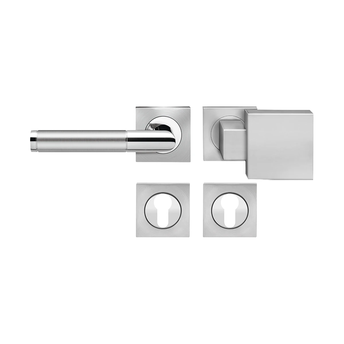 [ER34Q WGL 73] Karcher Drückergarnitur "Rio Steel" ER34Q (Wechselgarnitur links)
