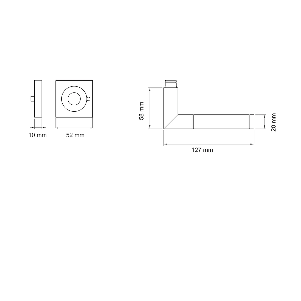 Technische Zeichnung [ER34Q S9 73] Karcher Drückergarnitur "Rio Steel" ER34Q (KD Comfort Privacy)