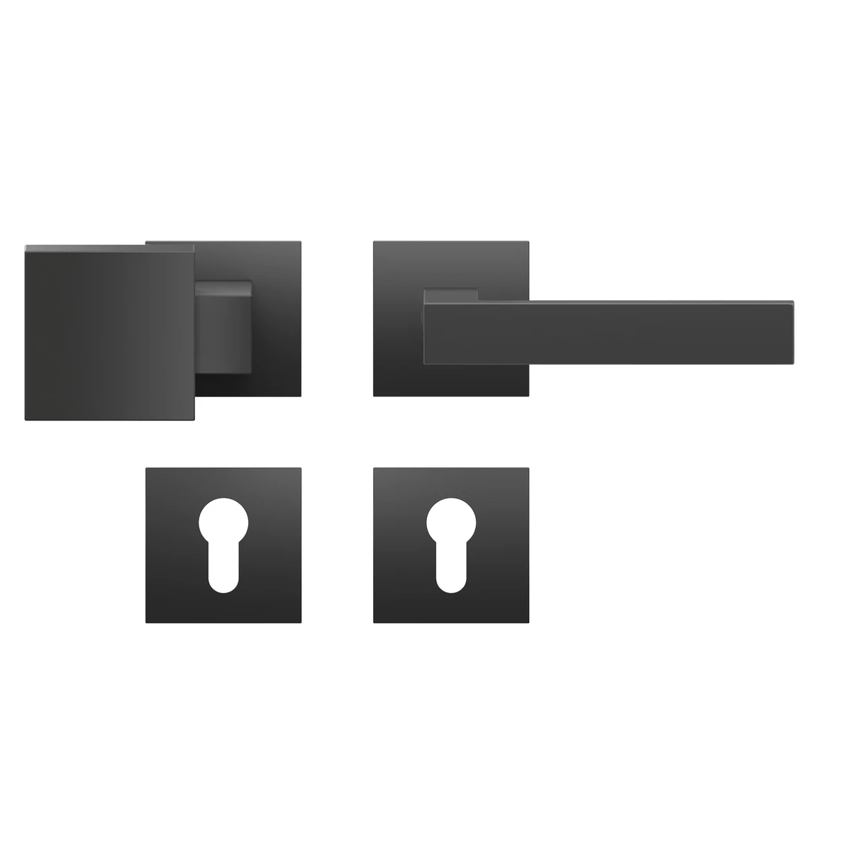 [EPL61Q WGL 83] Karcher Drückergarnitur "Venedig" EPL61Q (Kosmos Schwarz, Wechselgarnitur links)