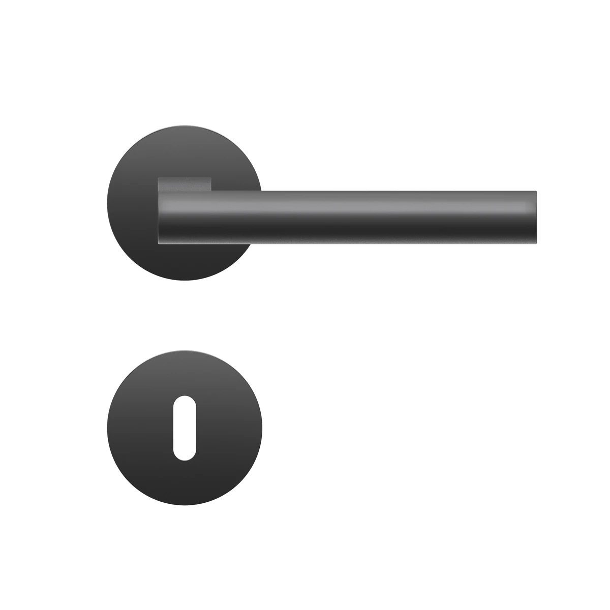 Karcher Drückergarnitur "Madeira" EPL45 - Oberfläche: Kosmos Schwarz, Verriegelung: Buntbart