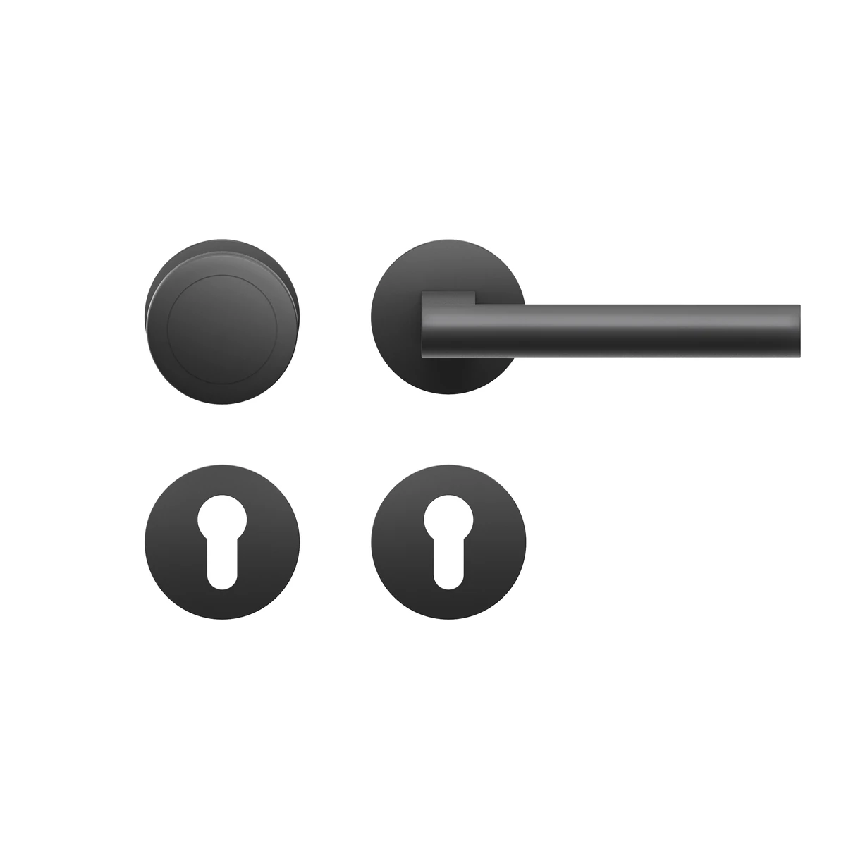 Karcher Drückergarnitur "Madeira" EPL45 - Oberfläche: Kosmos Schwarz, Verriegelung: Wechselgarnitur (links/rechts)