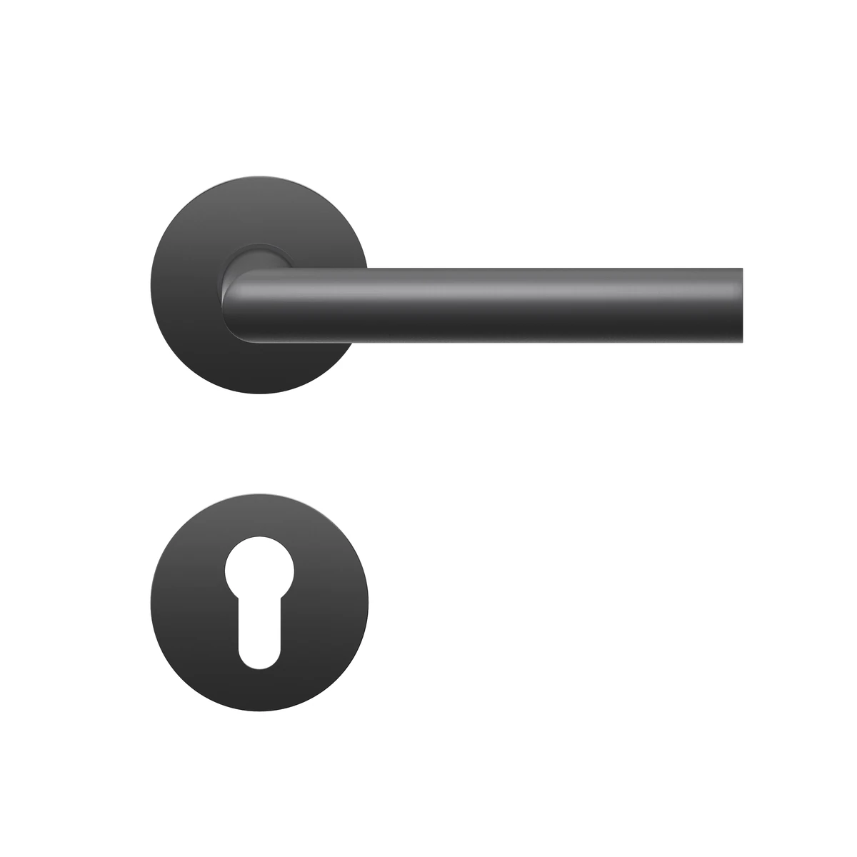 [EPL28 PZ0 83] Karcher Drückergarnitur "Rhodos" EPL28 (Kosmos Schwarz, Profilzylinder)