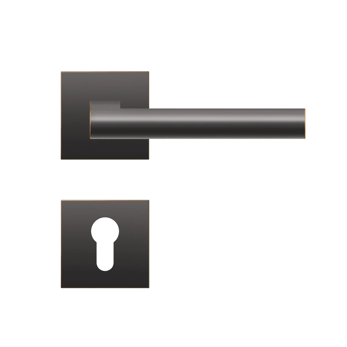[EPL45Q PZ0 81] Karcher Drückergarnitur "Madeira" EPL45Q (Antik Bronzeoptik, Profilzylinder)
