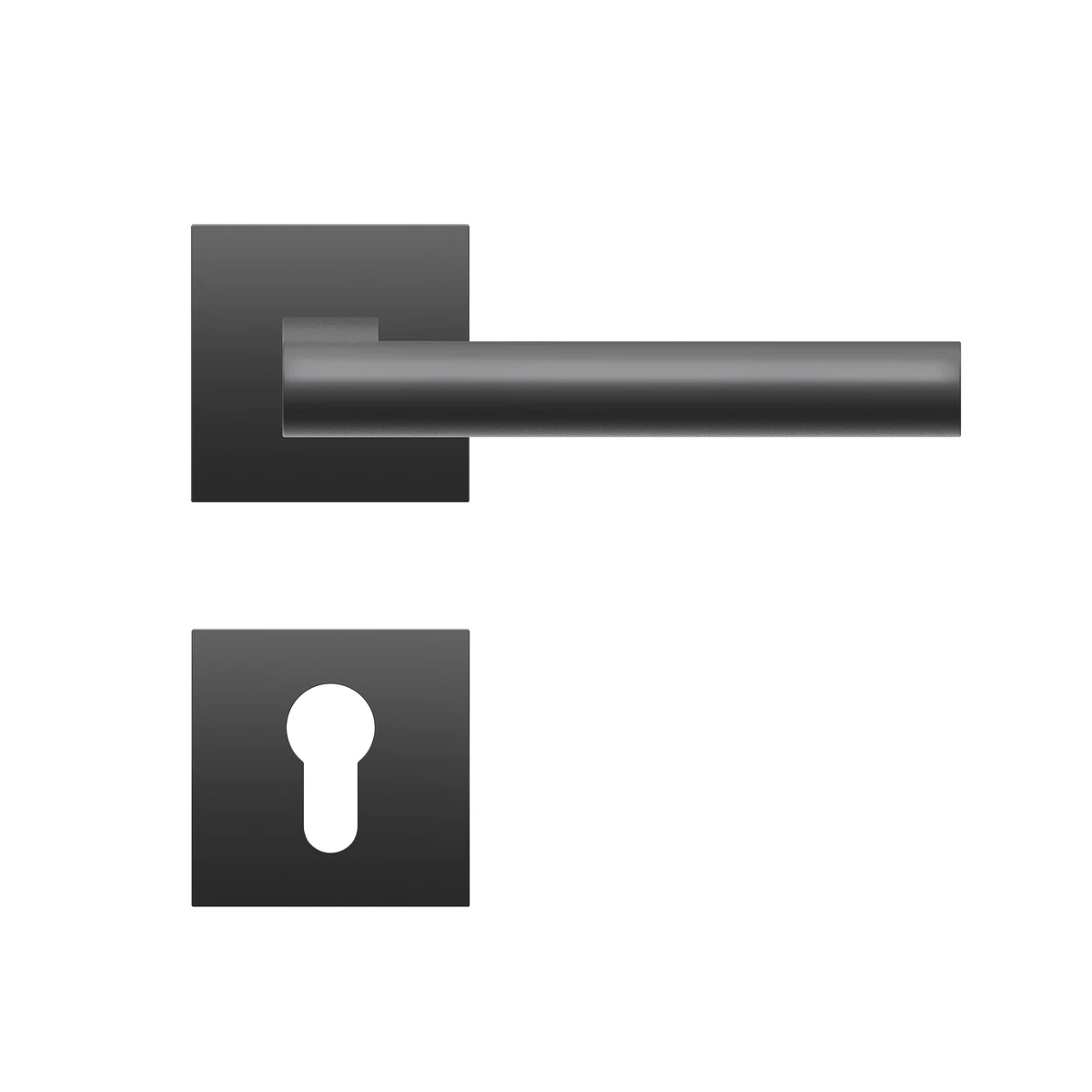 [EPL45Q PZ0 83] Karcher Drückergarnitur "Madeira" EPL45Q (Kosmos Schwarz, Profilzylinder)