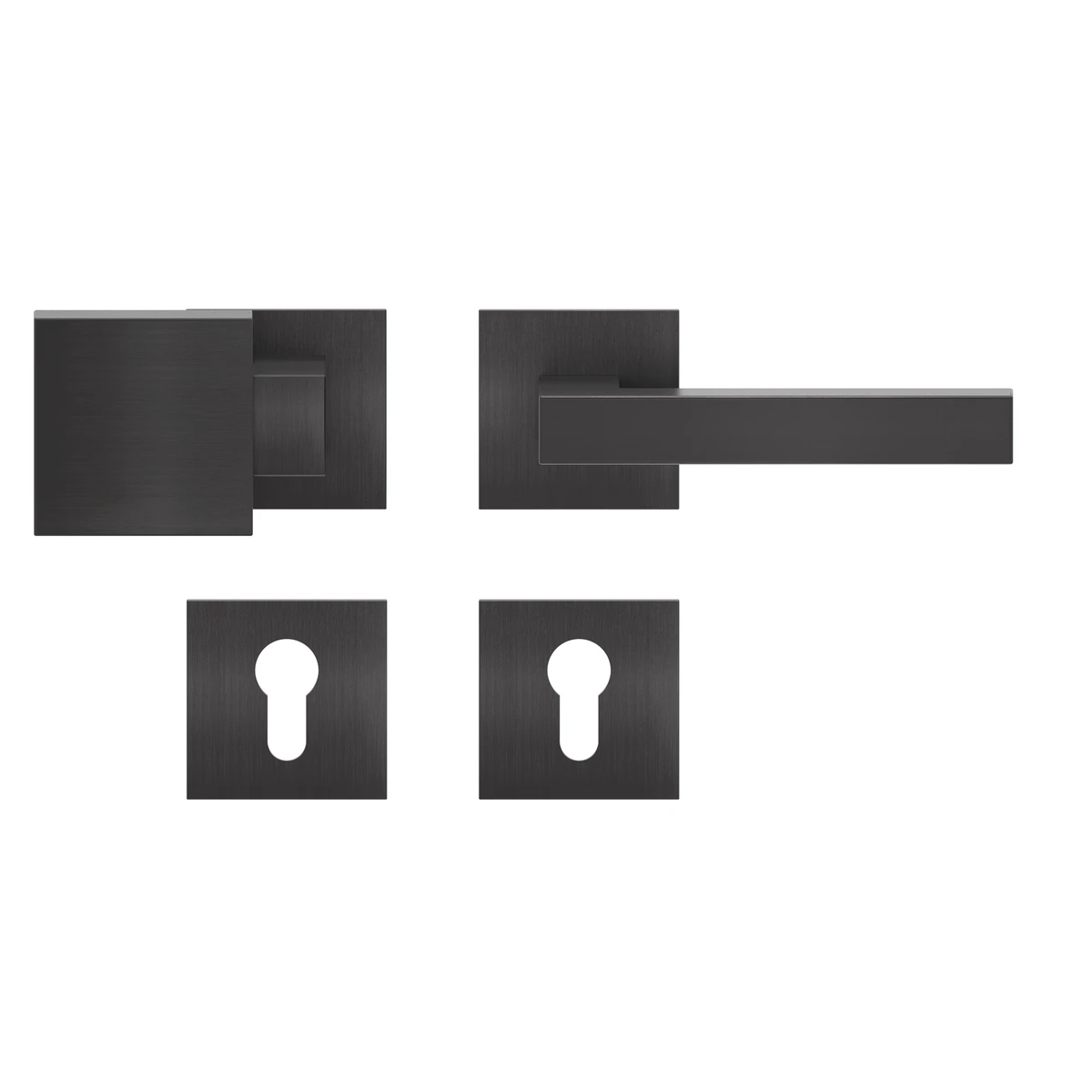 [EPL46Q WG RL 89] Karcher Drückergarnitur "Seattle" EPL46Q (Titan Grau, Wechselgarnitur (links/rechts))