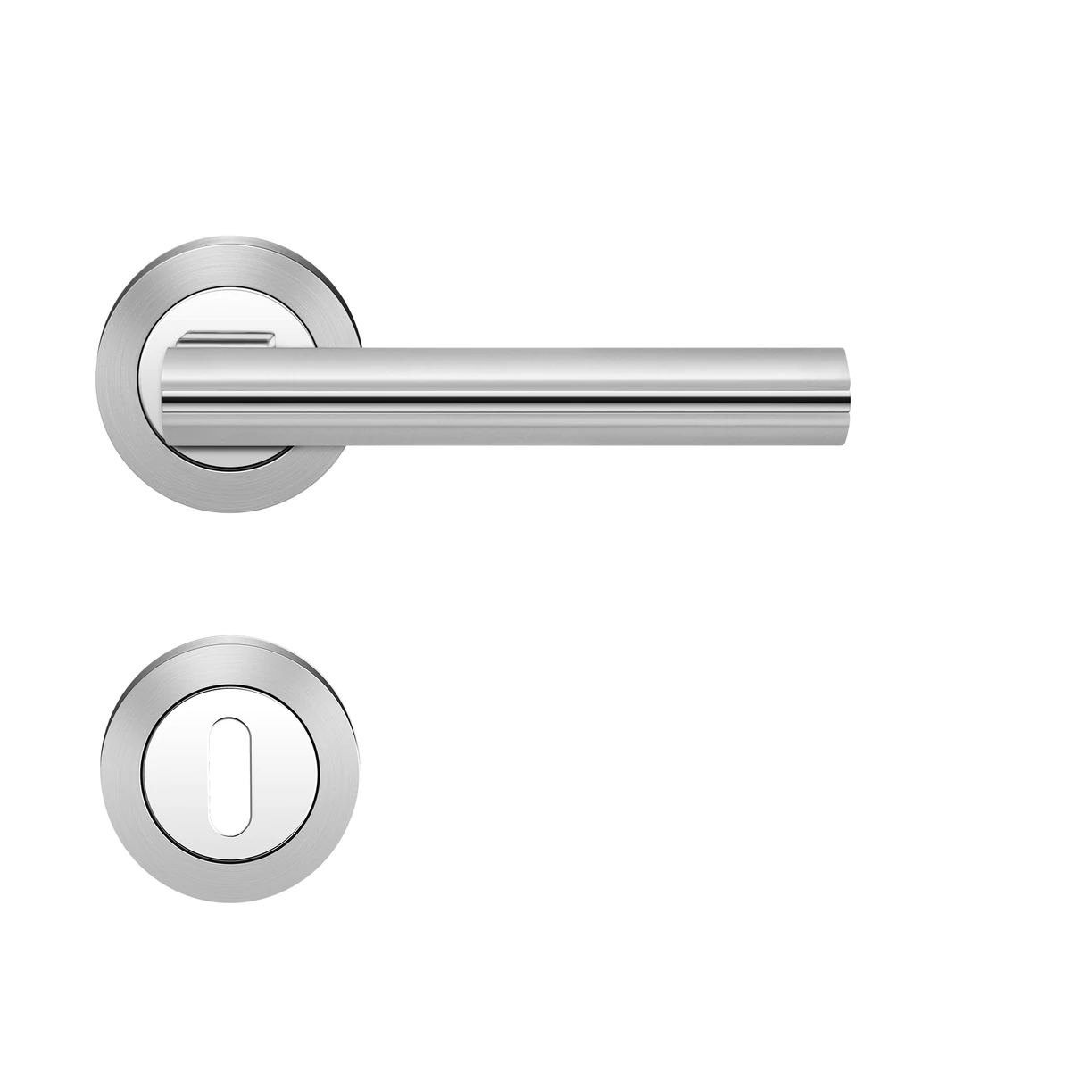 Karcher Drückergarnitur "Chicago" R220 - Oberfläche: Chrom / Chrommatt, Verriegelung: Buntbart