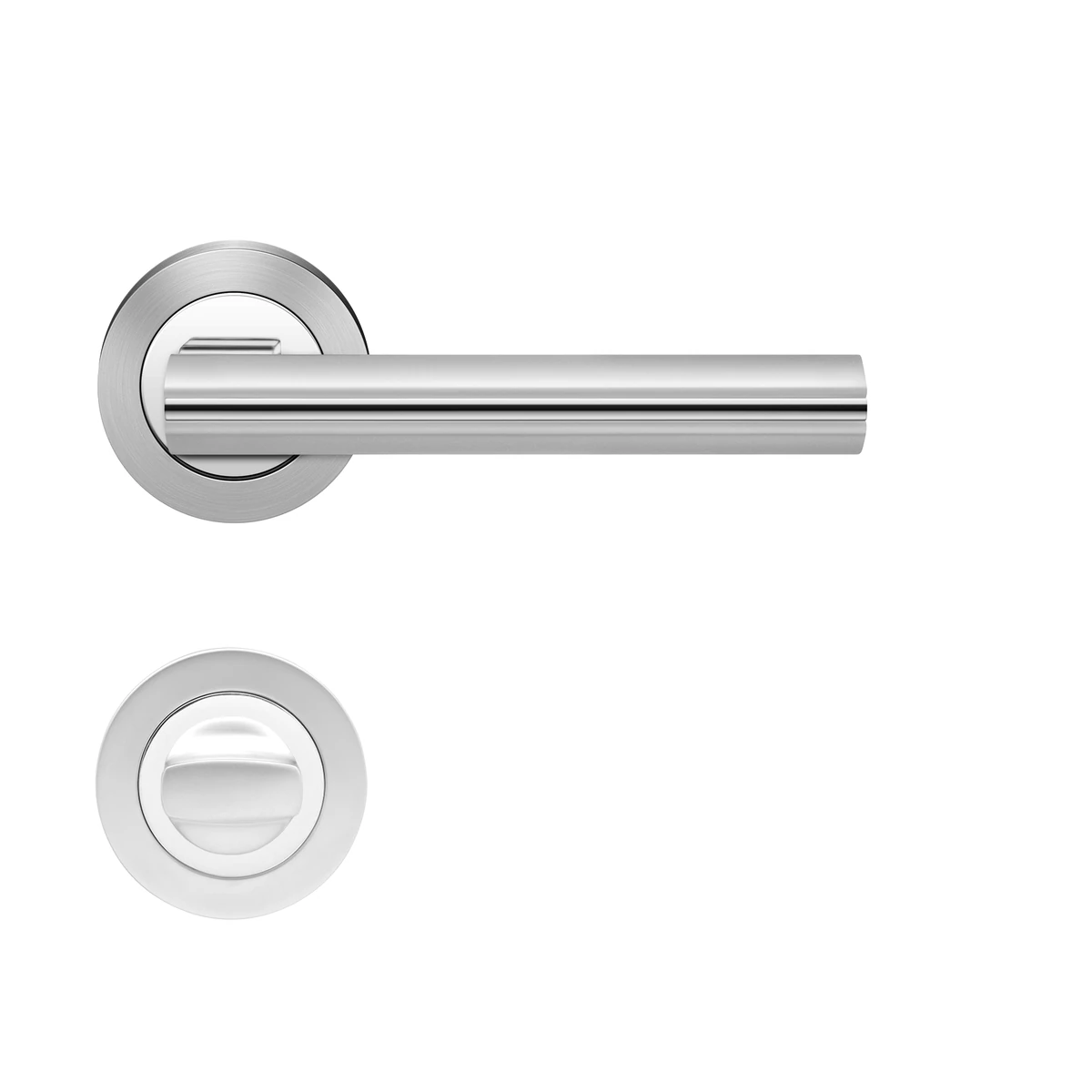 Karcher Drückergarnitur "Chicago" R220 - Oberfläche: Chrom / Chrommatt, Verriegelung: Bad/WC